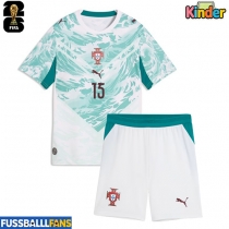 Portugal Joao Neves #15 Auswärts Trikotsatz Kinder EM 2024 Kurzarm (+ Kurze Hosen)